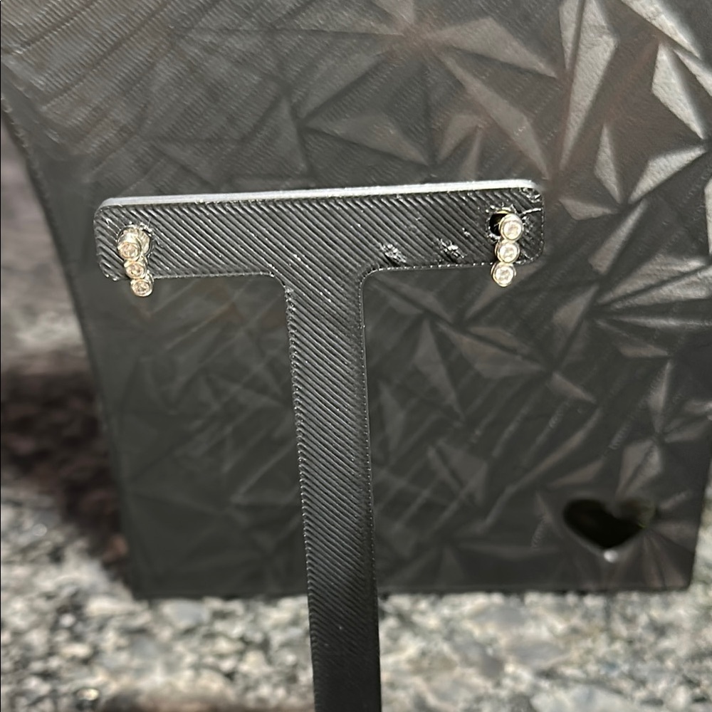 Elegant SilverTriple Stud Earrings